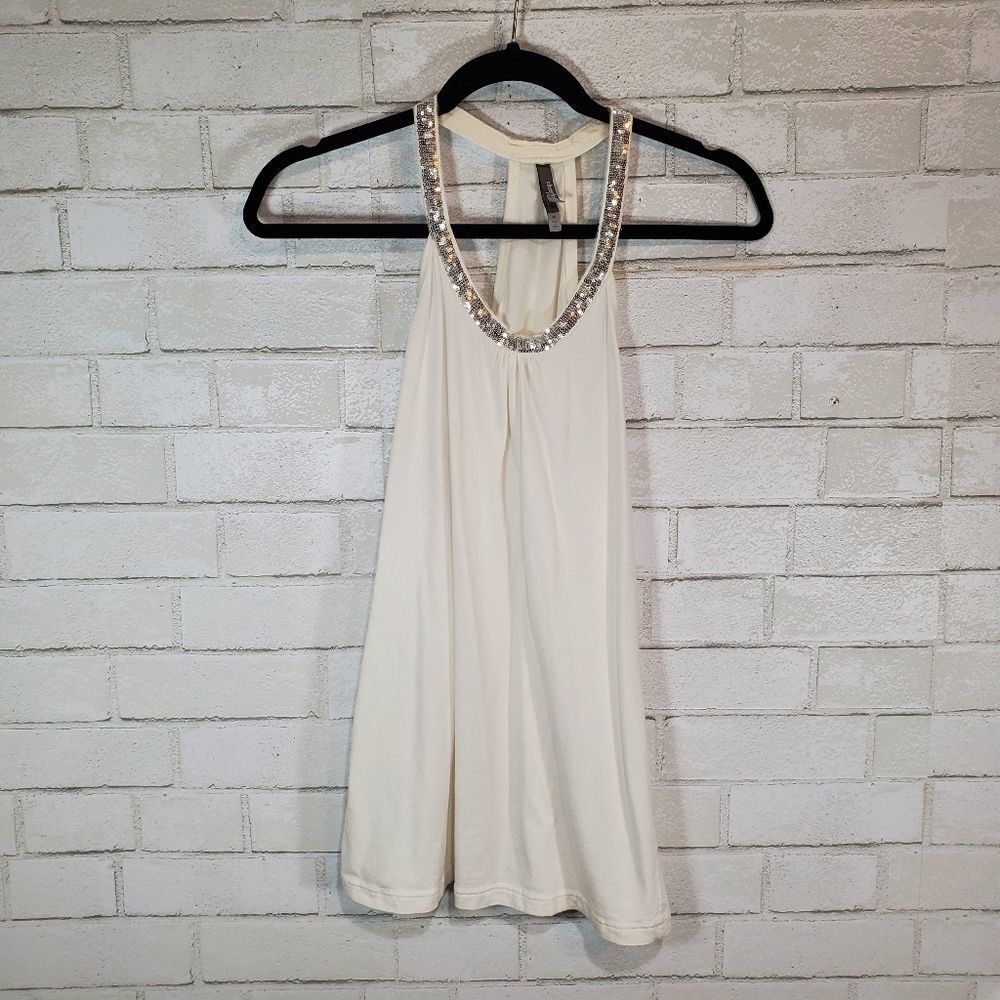 Charlotte Russe‎ white sequin tank top